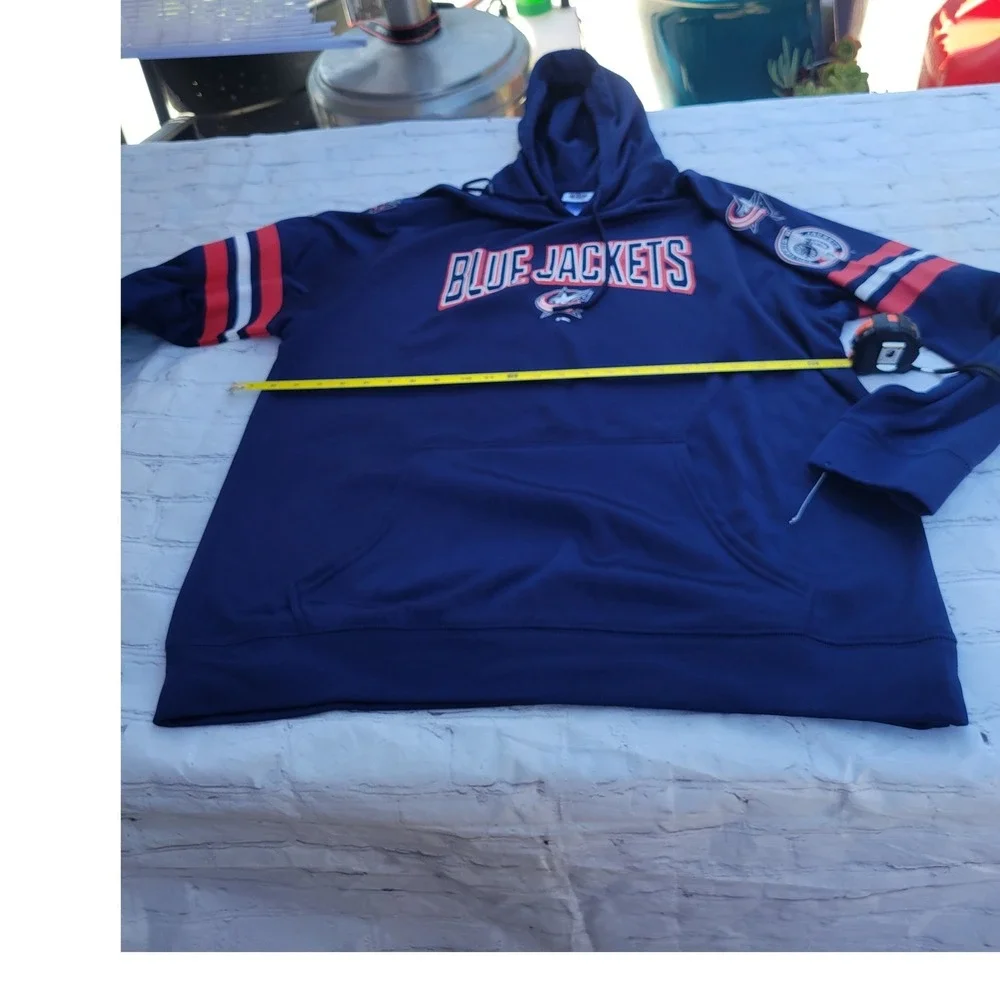 NHL Columbus Blue Jackets Mens Navy Blue Performance Hoodie Sweatshirt Large